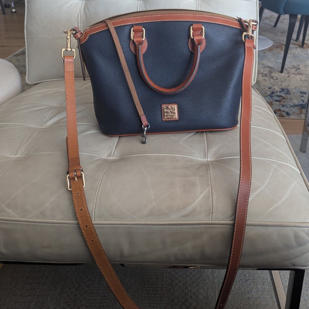 Dooney & Bourke Pebble Grain Domed Satchel - Midnight Blue - Picture 6 of 11